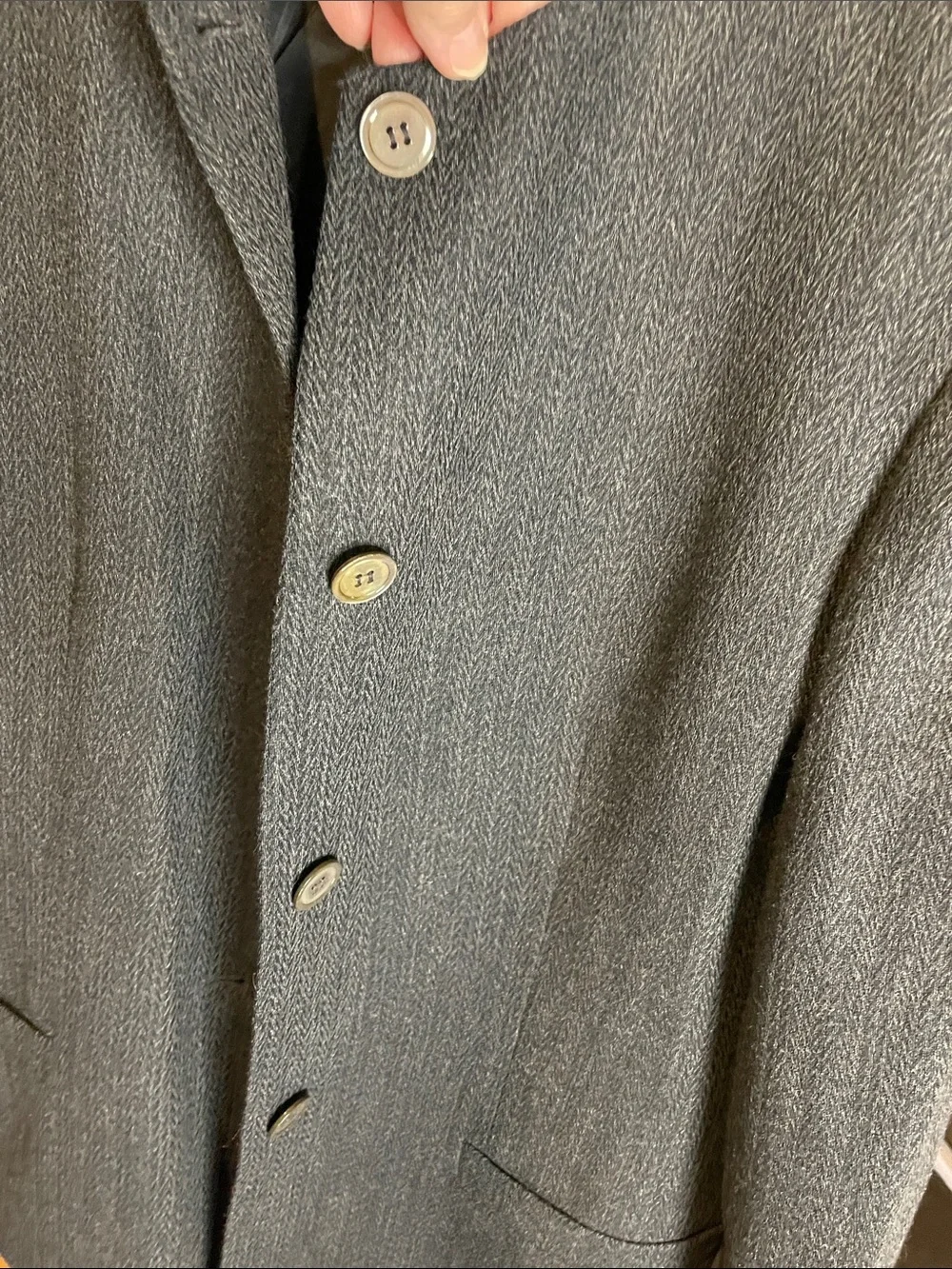 Vintage Christian Dior Women’s Dark Gray Collarless Blazer Size 12 (us size 8)